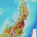 일본 민간단체가 측정한 동일본 세슘134+137 측정 지도 이미지