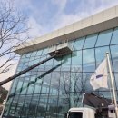 종합스포츠타운체육관 | 조류충돌 방지 테이프 시공 - 진천종합 스포츠타운 다목적 체육관 건물 투명 유리 외벽 버드세이버 부착...