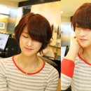 [명동미용실]여자숏헤어 오렌지브라운컬러 2012년유행컬러