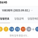 제1083회 1등 당첨번호 이미지