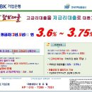 기업은행 아파트대환대출 금리 ( 2013.4.8 ) 3년.5년 고정금리 ( 3.6% ~ 이미지