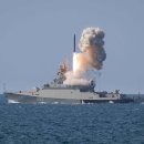 Kalibr 순항미사일 공격을 실시하고 있는 러시아 흑해함대 이미지