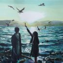 즐거운 아크릴화 이미지