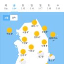 오늘의 날씨 🌞☔️☃️ , 2025년 3월 14일 금요일 이미지