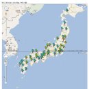 일본 전역 방사능 수치 측정 지도 이미지
