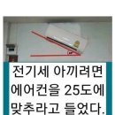 전기세를 아끼려면 에어컨을 25도 이미지