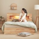 정리수납(야간) | 싱글수납침대 루이스 LED 평상형 서랍 침대