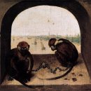 피터 브뤼겔의 베들레헴의 인구조사와 두 마리의 원숭이 이미지