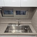 평촌어바인퍼스트2단지 | 엔지니어드스톤 상판타공 확장 후 더욱 큰 사각싱크볼 언더시공 : 안양 평촌 어바인퍼스트2단지