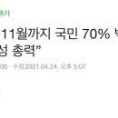 얘네 11월까지 국민 70% 접종해서 집단면역 달성 하겠다는데? 이미지