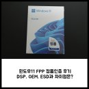 에스비 소프트 | 윈도우11 FPP 정품인증 후기 DSP, OEM, ESD과 차이점은?