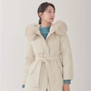 (주)화이트폭스 | 지센 구스 폭스후드 트렌치형 다운 패딩 내돈내산 후기 벨티드 화이트 롱패딩 추천