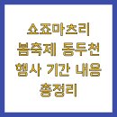 문화 비상-1호 | 쇼죠마츠리 봄축제 동두천 행사 기간 내용 총정리