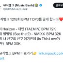 빛나는샤월 태민 호라이즌 뮤직뱅크 1218회 BPM 1위 이미지