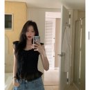 르플레인 루비 블라우스 블랙 m사이즈 후기와 착용샷