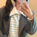 카라 | 여성니트가디건 추천｜클레이스 데보라 카라 스트라이프 니트 실착후기