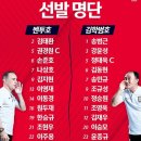 한국 축구 국가 대표팀 vs 올림픽 대표팀, 선발 라인업 공개 이미지