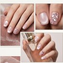 힐 셀프 웨딩 수제네일팁으로 완성한 로맨틱한 손끝💍 베이지 크라운 코핀 & 부케 가르니 라운드 착용 후기