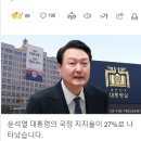 한국갤럽 "윤석열 대통령 지지율 27%" 최근 6개월 최저치 이미지