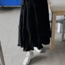 더롱블랙 | 롱치마 코디 고민 끝! 플레이스 스튜디오 캉캉 프릴 롱 스커트 블랙 후기