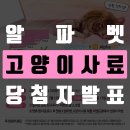 [당첨자발표] 수의사가 만드는 유기농사료, 알파벳 고양이 사료체험단 당첨자발표!