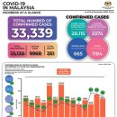 [COVID-19] 11월 2일 말레이시아 상황: 신규: +834명 (누적 확진자: 33,339명 / 사망: 251명) 이미지