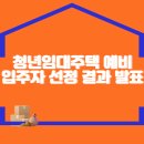 청년매입임대주택 예비입주자 선정 결과 발표 이미지