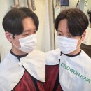 남자 세미리프컷, 리프컷, 초코브라운새치커버