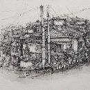 수채화 어반스케치 이미지