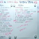 영어 동사 think 와 consider 뜻별구조 · 동사별구조 비교 (영어사전 표기 설명) 이미지