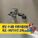 푸른마을 | 『분당 수내동 푸른마을 쌍용아파트』 욕조 샤워기수전 교체 후기