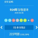 씨유은평어드벤스힐점 | 로또 914회 당첨번호 1등 2등 금액 당첨 지역 판매점 6월 6일 토요일 추첨
