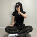 여성 카고 밀리터리 카모 와이드 롱 팬츠 스트링 조거 로우라이즈 사용 후기