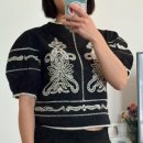 5598 | 자라 ZW 컬렉션 콘트라스트 자수 블라우스 5598 240 800 (XS 사이즈후기)