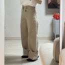 헤비 스노위 데님 하이웨스트 커브드 팬츠 네추럴 베이지 36size_젠테스토어 직구 후기_키 155 사이즈 팁