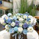 장안꽃시장 | [수원 장안구 꽃집] 구순잔치 축하 선물, 특별한 블루톤 생산 꽃바구니 제작 후기