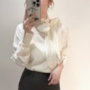 봄 하객룩 추천, 도매택 오스로 아르 타이블라우스 실착 후기 (+리본 묶는법)