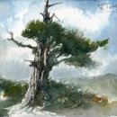 야간 수채화 이미지