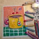 감성을 담은 오일파스텔 드로잉 | 드로잉 + 오일파스텔로 그리는 ‘하트를 담은 커피 Cup!’ 따뜻한 감성을 담은 그림 시간!