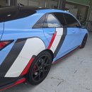 뉴토탈자동차공업사 | 아반떼 N 라인 후방추돌 사고 복원 뒷범퍼 &amp; 레드 포인트 라인까지 완벽 복원한 작업 후기