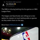 리그패스 라이브 경기에 베팅을 도입하려고 하는 NBA 이미지