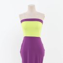 Lime and violet color block tube top dress_ 라임 & 바이올렛 컬러블록 튜브탑 드레스 이미지