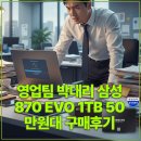 영업팀 박대리 심폐소생술 삼성 870 EVO 1TB 50만원대 구매후기