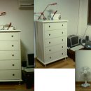 화이트 5단 서랍장 팝니다.(화이트 책장겸공간박스 2칸도 드립니다) 이미지