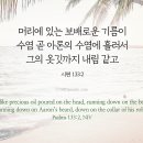 머리에 있는 보배로운 기름이 수염 곧 아론의 수염에 흘러서 그의 옷깃까지 내림 같고 이미지