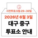삼덕동행정복지센터 본관2층 강당 | 2026년 6.3 지방선거 대구 중구 사전투표소, 본투표소 위치 및 시간 안내 (+모바일 신분증 이것만은...