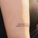 수지행복한약국 | 핀터걸 느낌 타자기 레터링 팔뚝 타투는 용인 수지구청역 베이키타투에서!