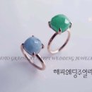 K14천연 비취반지10mm 527.000원/ K14천연 러프아쿠아마린 반지 8mm 496.000원 이미지