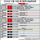 2016년 11월 16일 (수요일) 축구중계 방송편성표 이미지