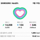 폭염에지쳐만보인증걷기운동도들쭉날쭉 14,208보10.95km누계4,084,100보에3,103.34km 이미지